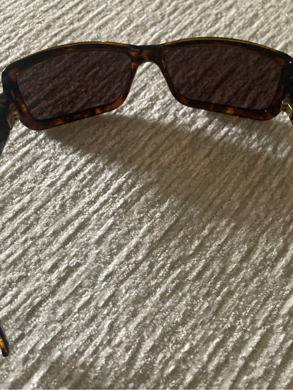 Gucci Rectangular Sunglasses in Dark Tortoise with Black Lenses